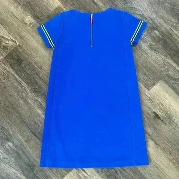 Crewcuts | Jewel Neck T-Shirt Dress Size 14 Girls. Blue w/Clear&Green Jewels - Picture 6 of 8